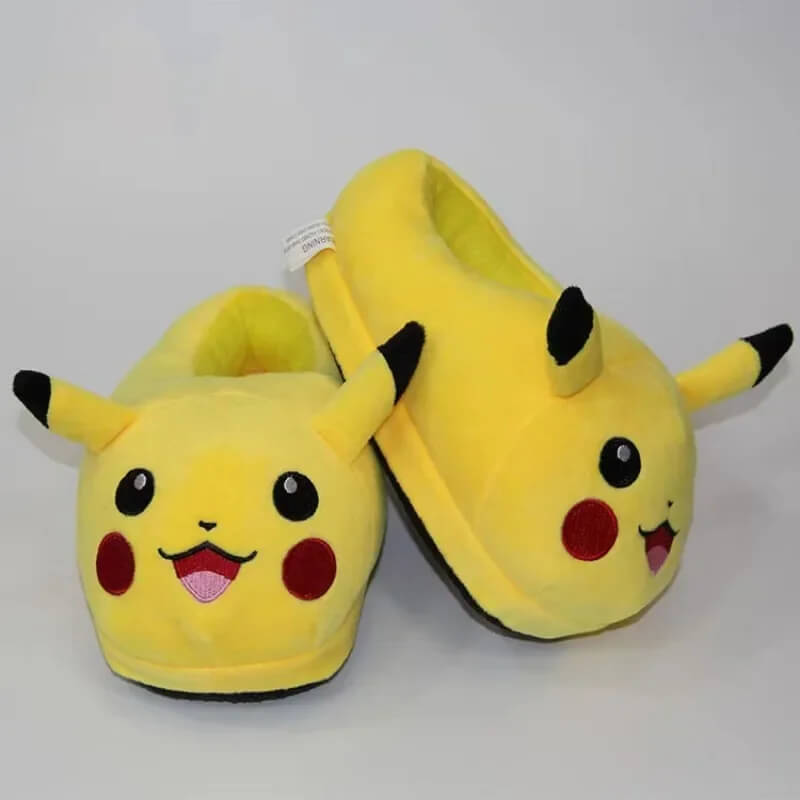 adorable pikachu plush slippers