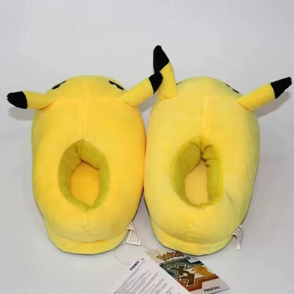 cute plush pikachu slipers